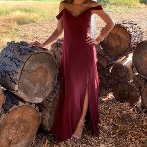 Jenny Yoo Cold Shoulder Chiffon Evening Dress